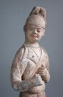 SALE Fine Tall Chinese Tang Dynasty Painted Pottery Figure / Groom