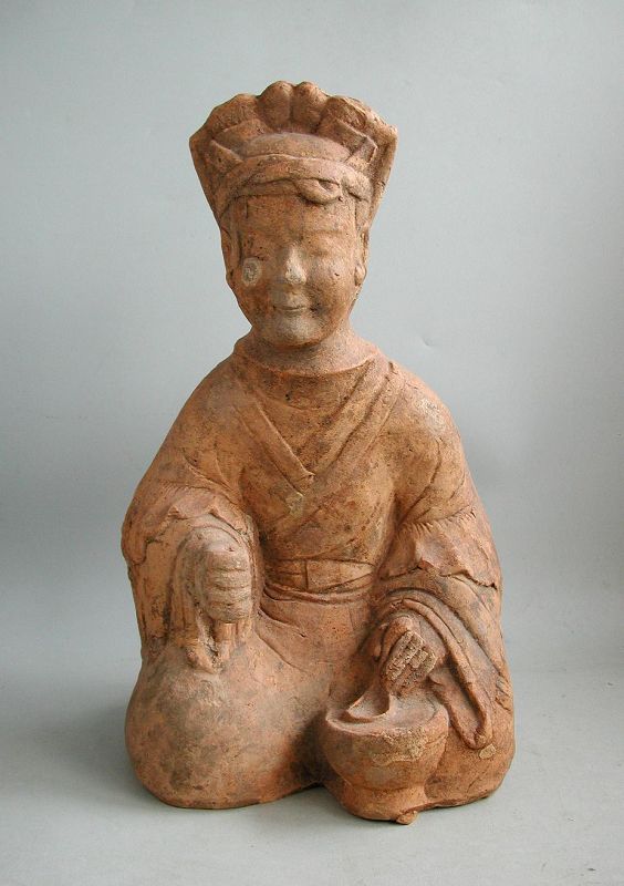 Fine Large Chinese Han Dynasty Sichuan Pottery Female Figure + TL Test