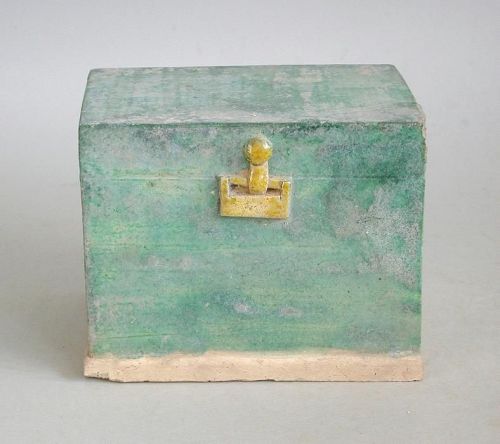 Chinese Ming Dynasty Glazed Pottery Chest (16th Century)
