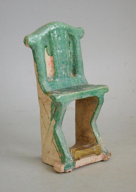 Chinese Ming Dynasty Glazed Pottery Chair (16th Century)