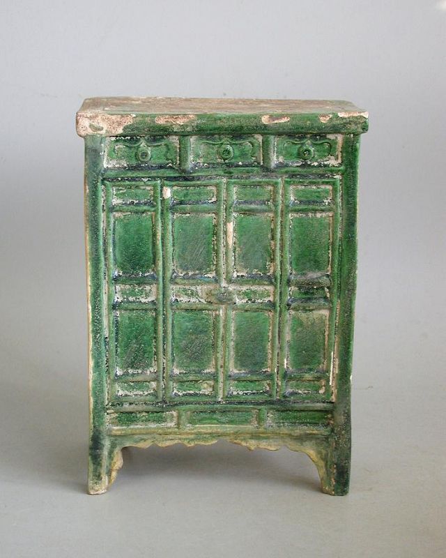 Chinese Ming Dynasty Glazed Pottery Cabinet (16th Century)