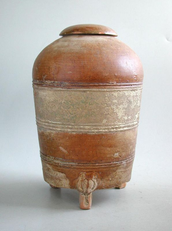 Chinese Eastern Han Dynasty Glazed Granary Jar with Cover