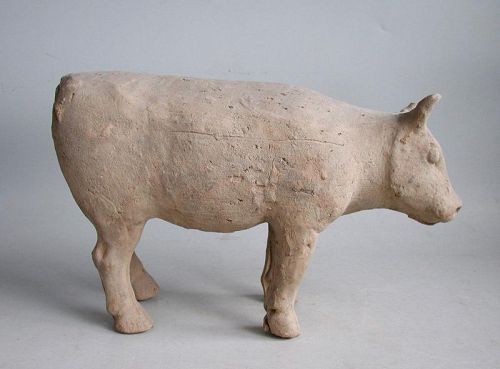 Large Chinese Han Dynasty Pottery Ox with Oxford TL Test
