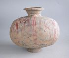 Chinese Western Han Dynasty Painted Pottery Cocoon Jar (206 BC - AD 8)