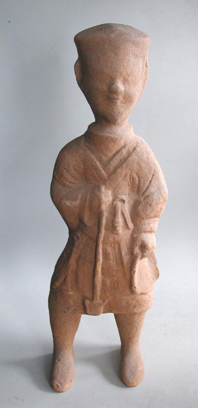 Tall Chinese Eastern Han Dynasty Sichuan Pottery Farmer (AD 25 - 220)