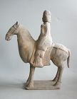 Chinese Northern Dynasties Painted Pottery Horse & Rider