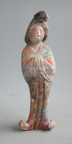 Chinese Tang Dynasty Painted Pottery Female Courtier (“Fat Lady”)