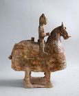 Rare Large Chinese Northern Wei Dynasty Glazed Armoured Horse +TL Test