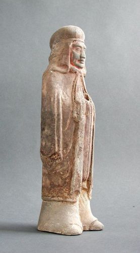 Chinese Northern Qi Dynasty Painted Pottery Figure (AD 550 - 577)
