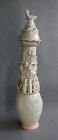 Tall Chinese Song / Yuan Dynasty Qingbai Porcelain Dragon Jar