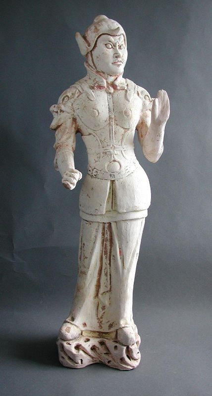 Fine TALL Chinese Tang Dynasty White Pottery Guardian Figure + TL Test