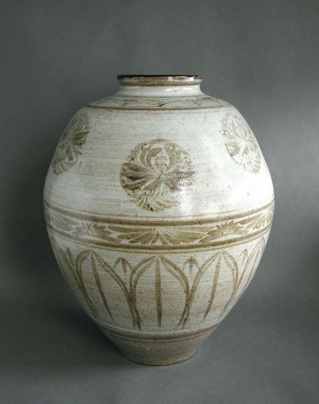 Fine LARGE Glazed Stoneware Studio Pottery Jar - Malcolm Pepper