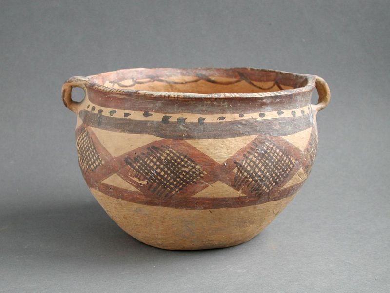 Large Chinese Neolithic Machang Painted Pottery Bowl / Jar