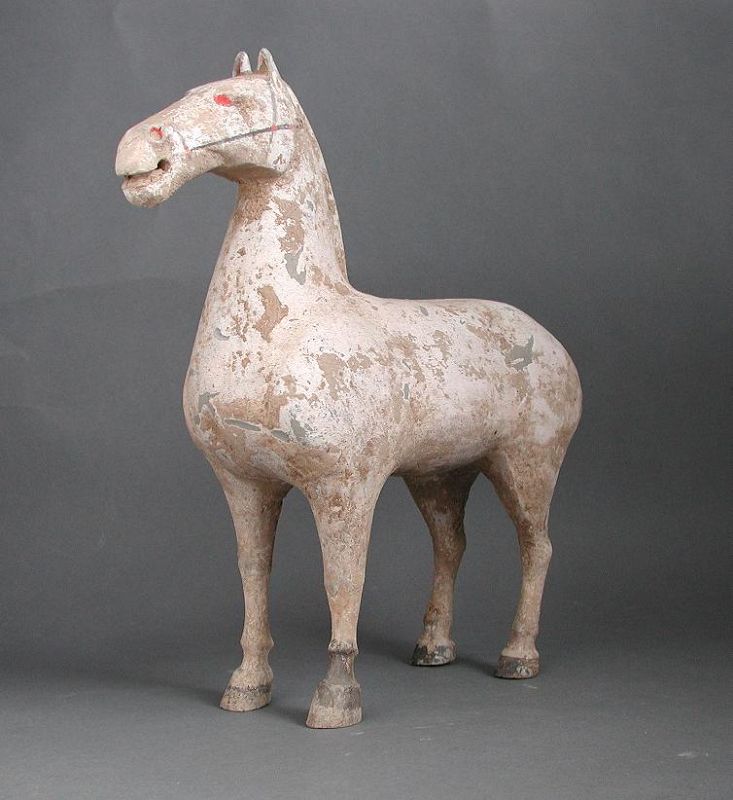 Fine Chinese Western Han Dynasty Painted Pottery Horse (206 BC - AD 8)