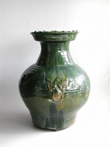 Fine Large Chinese Han Dynasty Glazed Pottery Jar with Oxford TL Test