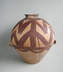 Large Chinese Neolithic Machang Painted Pottery Jar (Repaired)