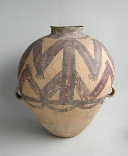 Large Chinese Neolithic Machang Painted Pottery Jar