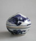 Chinese Ming Dynasty Blue & White Conical Box - Dragons (Ex.Lammers)