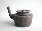 Rare Chinese Yuan Dynasty Black Pottery Stove, Pot & Cover