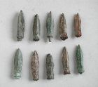 Ten Ancient Chinese Bronze Arrowheads - Han Dynasty / Warring States