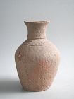 Chinese Neolithic Qijia Culture Cord-Impressed Pottery Jar / Bottle