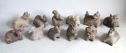 Set of 12 Chinese Song / Yuan Dynasty Buddhist Pottery Zodiac Animals