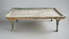 Rare Chinese Han Dynasty Glazed Decorated Pottery Table with Legs