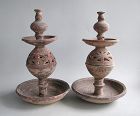 Fine Pair Tall Chinese Han Dynasty Pottery Incense Burners + TL Test