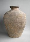 Large Chinese Western Han / Qin / Warring States Cord-Impressed Jar