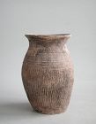 Chinese Neolithic Qijia Culture Cord-Impressed Pottery Jar