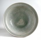 Large Thai 14th - 15th Century Celadon Glazed Bowl