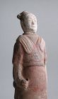 Chinese Northern Qi Dynasty Painted Pottery Figure (Archer)