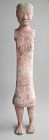 Tall Chinese Han Dynasty Painted Pottery "Stick" Figure