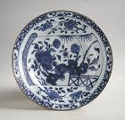 Chinese Qianlong / 18th Century Blue & White Porcelain Dish