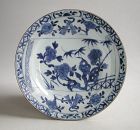 Chinese Qianlong / 18th Century Blue & White Porcelain Dish