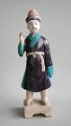 Chinese Ming Dynasty Fahua Glazed Pottery Figure