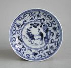 Small Chinese Qianlong / 18th Century Blue & White Porcelain Dish