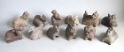 Set Twelve Chinese Song / Yuan Dynasty Buddhist Pottery Zodiac Animals