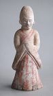 Rare Chinese Early Tang Dynasty Painted Pottery Figure