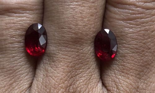Magnificent Unheated Pigeons Blood Ruby Pair 4.05ct & Certificates