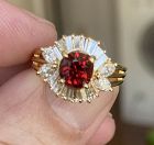 Superb Unheated 1.38ct Orange Red Spinel 18k Diamond Ring