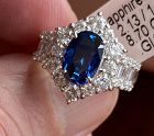 Superb Unheated 2.31ct Burma Blue Sapphire Platinum & Diamond Ring GIA