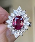 A Sensational Unheated 1.71ct Burma Ruby & Diamond Ring GIA Cert