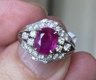 An Important Mikimoto Unheated 1.20ct Burma Ruby & Diamond Ring GIA