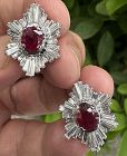 Superb Unheated No Heat 2.55ct Burma Burmese Ruby Earrings & GIA Certi