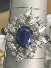 Stunning Unheated No Heat 2.52ct Kashmir Blue Sapphire Ring Gubelin Ce