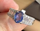 Stunning Unheated 1.32ct Burma Blue Sapphire Platinum & Diamond Ring G