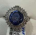 Superb Unheated No Heat 5.73ct Blue Sapphire Ring Lotus Cert