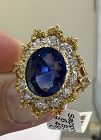 Magnificent Unheated No Heat 6.83ct Blue Sapphire Ring GIA Cert