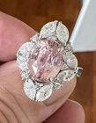 A Magnificent No Heat Unheated 5.83ct Padparadscha Sapphire & Diamond